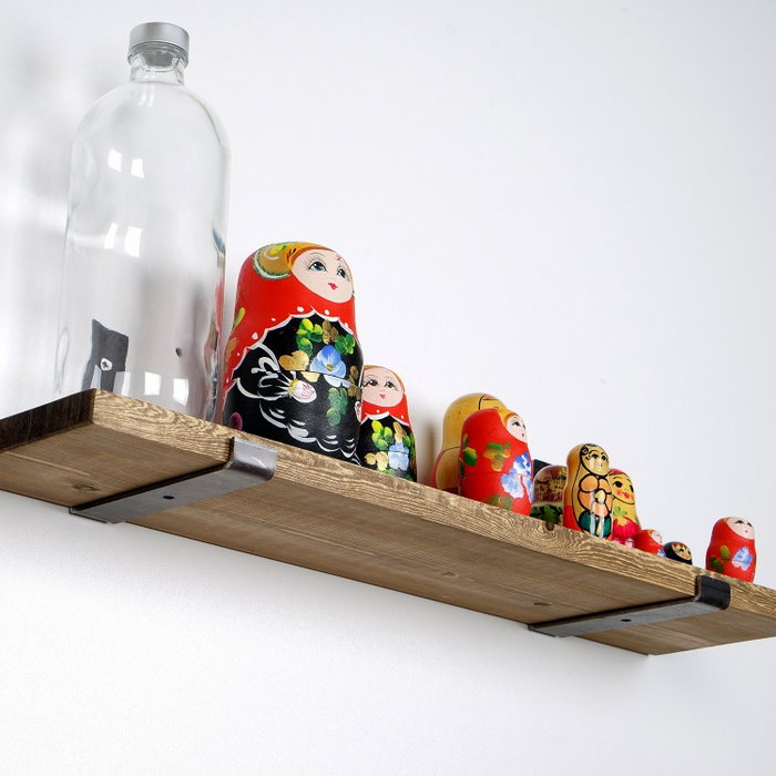 Hanah Home Estantería Decorativa de Pared de Madera Negro y Nogal